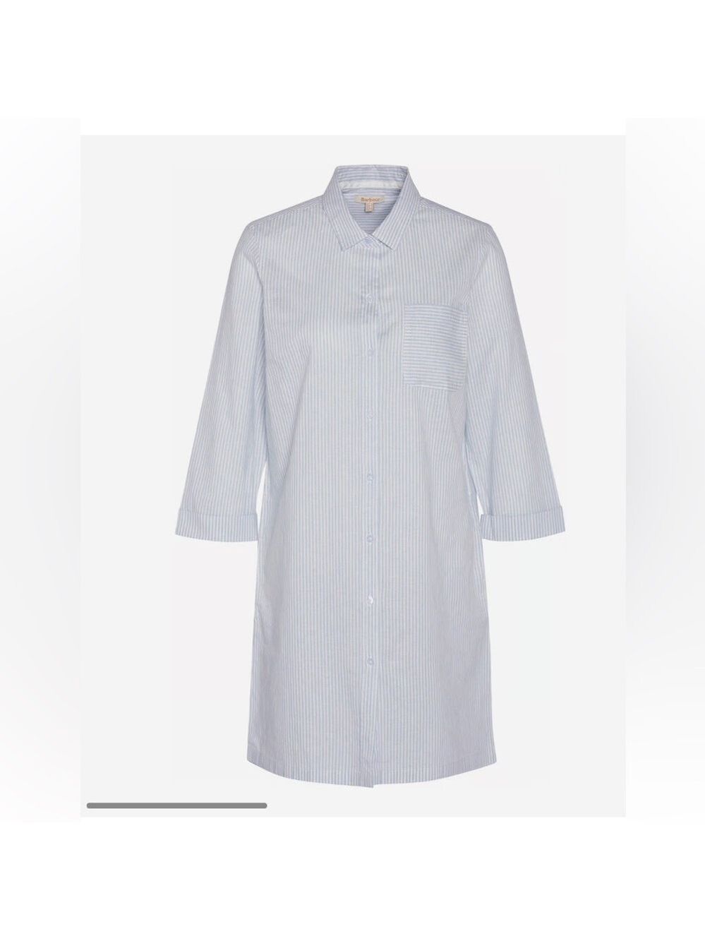 Barbour SeaGlow Light Blue Long Sleeve Dress Chambray linen blend